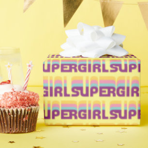 Papel De Regalo Gráfico de selección de color retro superchica