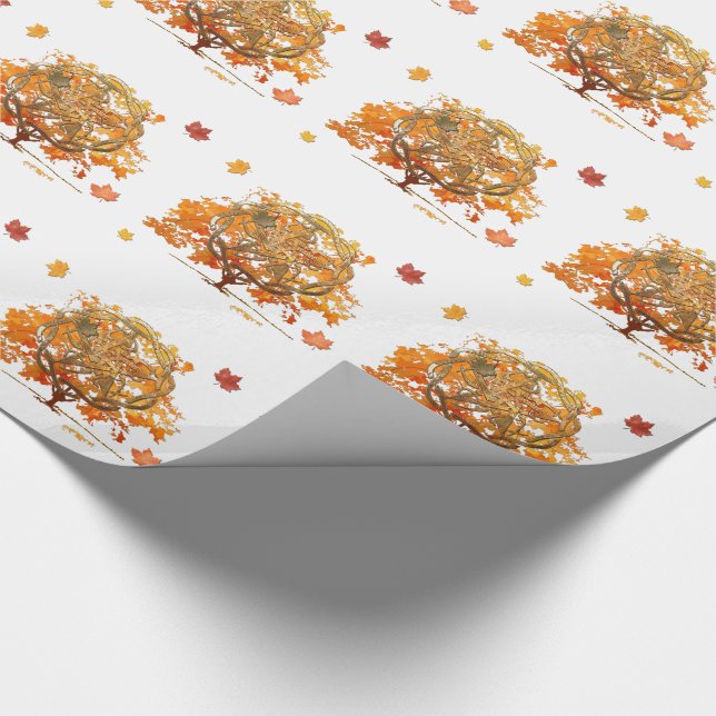 Papel De Regalo Gráfico del Equinox Pagan Wiccan otoño. (Esquina)