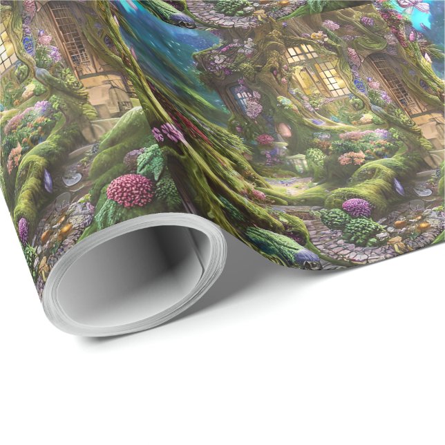 Papel De Regalo Gráfico forestal de las islas Fairyland (Esquina del rollo)