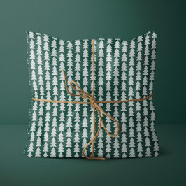 Papel De Regalo Gráfico geométrico moderno verde de árbol de Navid