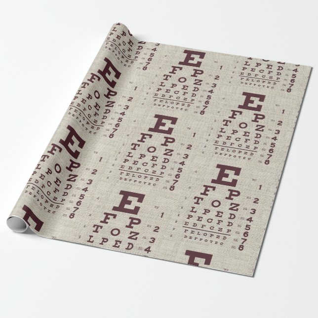 Papel De Regalo Gráfico visual vintage en Burlap (Desenrollado)
