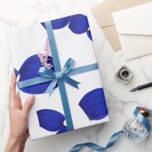 Grafisches Muster blau Geschenkpapier