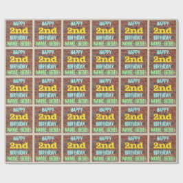 Papel De Regalo Grafiti de pared de ladrillo Cumpleaños número 2 +