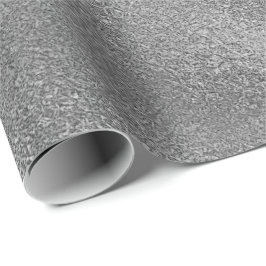Papel De Regalo Grafito gris plateado Luminoso Vidrio Metálico VIP