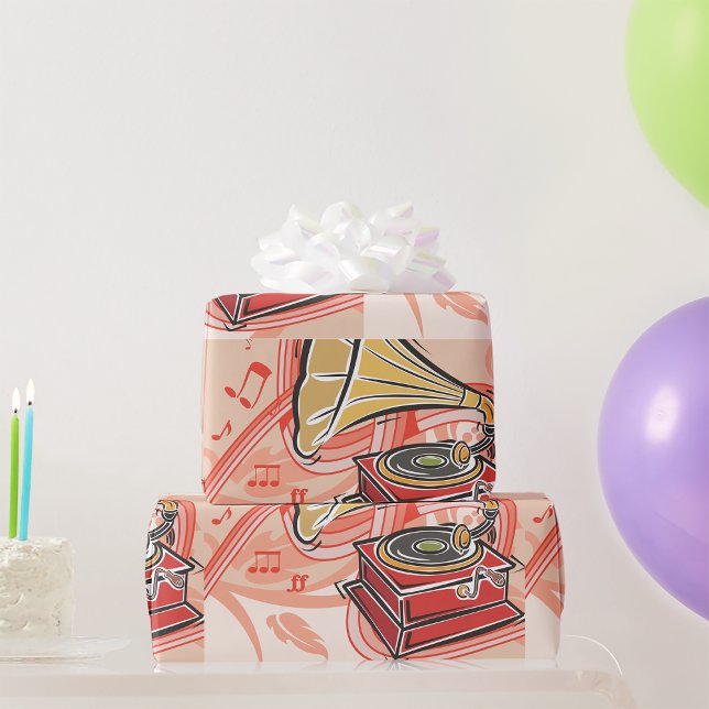 Papel De Regalo Gramófono vintage (Subido por el creador)