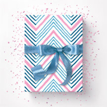Gran Chevron Zag en Rosa y Aqua Profunda