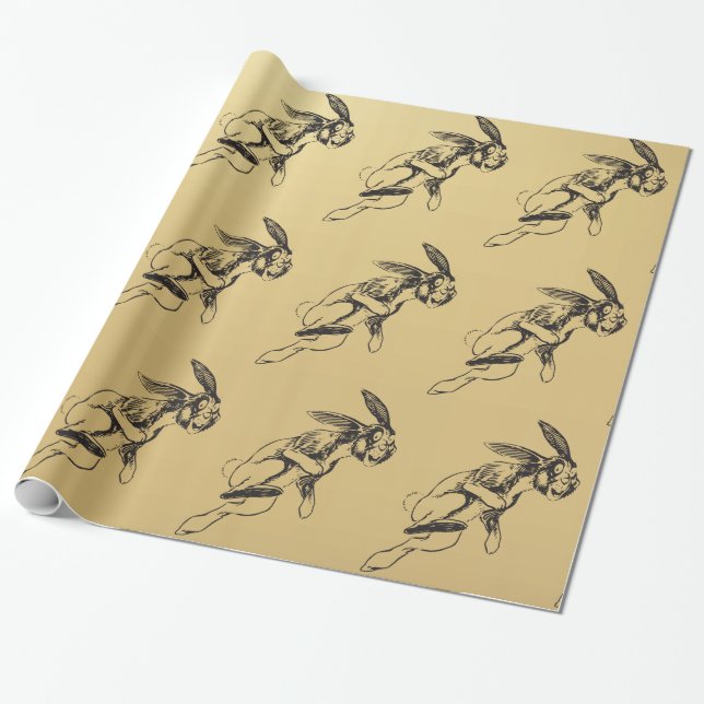 Papel De Regalo Gran Conejo Funny Jack Rabbit (Desenrollado)