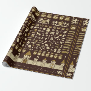Papel De Regalo Gran conjunto de elementos heráldicos.