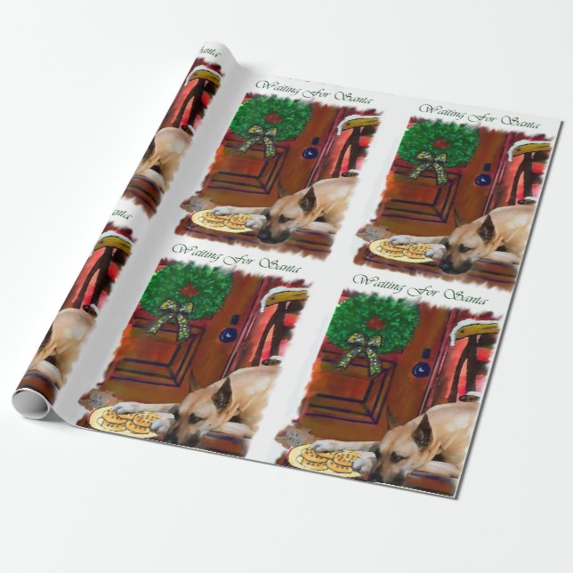 Papel De Regalo Gran Dane en espera de Navidades (Desenrollado)