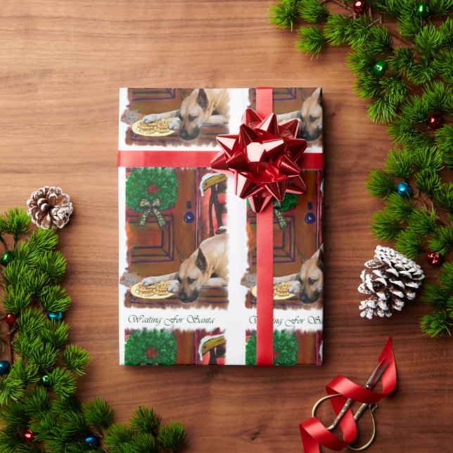 Papel De Regalo Gran Dane en espera de Navidades (Regalo de vacaciones)