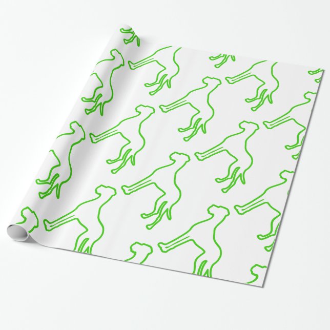 Papel De Regalo Gran Danés Verde (Desenrollado)