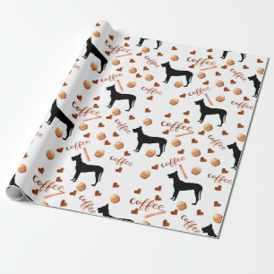 Papel De Regalo Gran danés y amor por el café