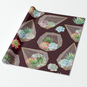 Papel De Regalo Gran detalle succulante y cactus patrón sin fisur