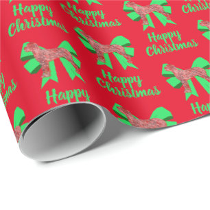 Papel De Regalo Gran Navidades rojos daneses perro y rojo de remol