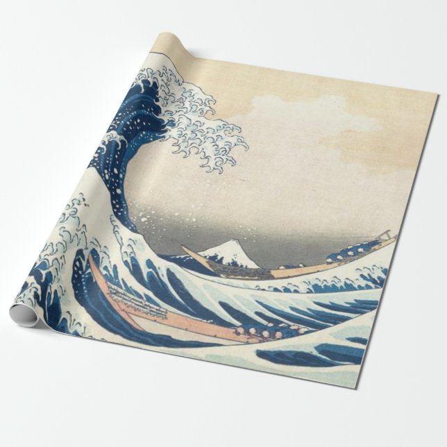 Papel De Regalo Gran oleada de desalojo japonés de Kanagawa Ukiyo- (Desenrollado)