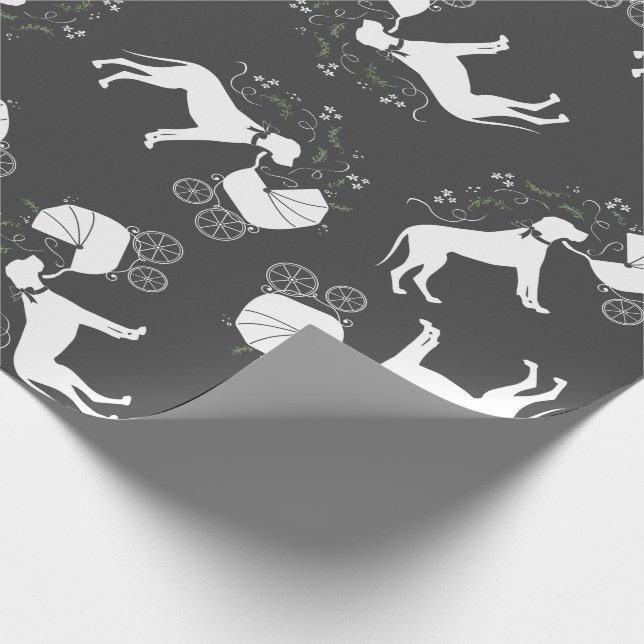 Papel De Regalo Gran Perro Danés Baby Shower Gris porcino (Esquina)