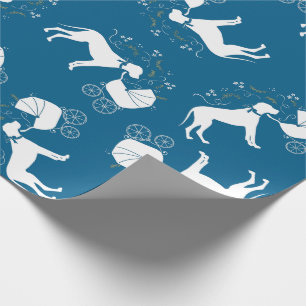 Papel De Regalo Gran Perro Danés Baby Shower Puppy Blue Boy