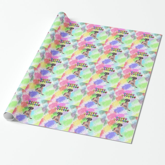 Papel De Regalo Gran perro danés deseando feliz año nuevo (Desenrollado)