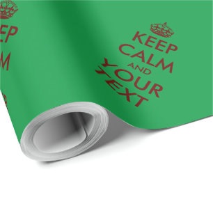 Papel De Regalo Gran personalizado rojo mate verde mantener tranqu