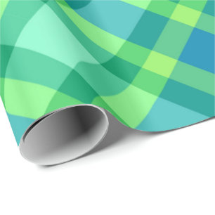 Papel De Regalo Gran Planta Moderna, Verde Jade Y Turquesa