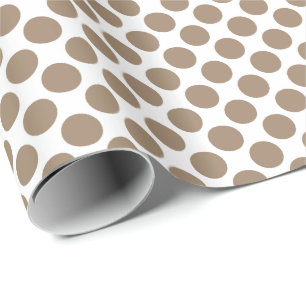 Papel De Regalo Gran punto retro - taupe tostado y blanco