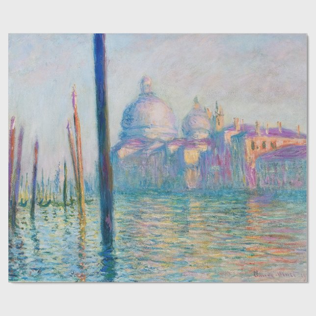 Papel De Regalo Grand Canal Monet Venice Italy Classic Painting (Superficie plana)