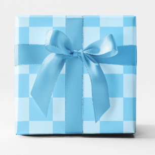 Papel De Regalo Grande a cuadros azul bebé
