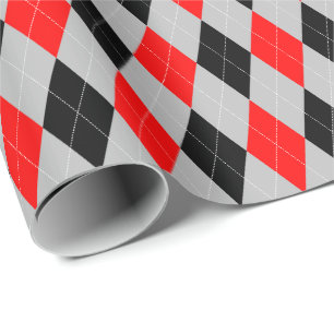 Papel de regalo grande de cuadros escoceses rojo, 