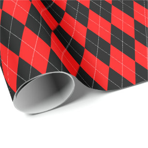 Papel de regalo grande de cuadros escoceses rojos 