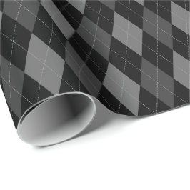 Papel de regalo grande de cuadros gris y negro