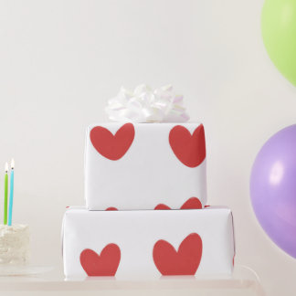 Papel De Regalo Grandes Corazones Rojos