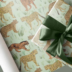 Papel De Regalo Grandes Gatos En La Hierba