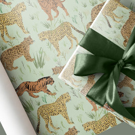 Papel De Regalo Grandes Gatos En La Hierba