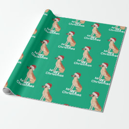 Papel De Regalo Grandes Navidades daneses Green Merry Santa Hat