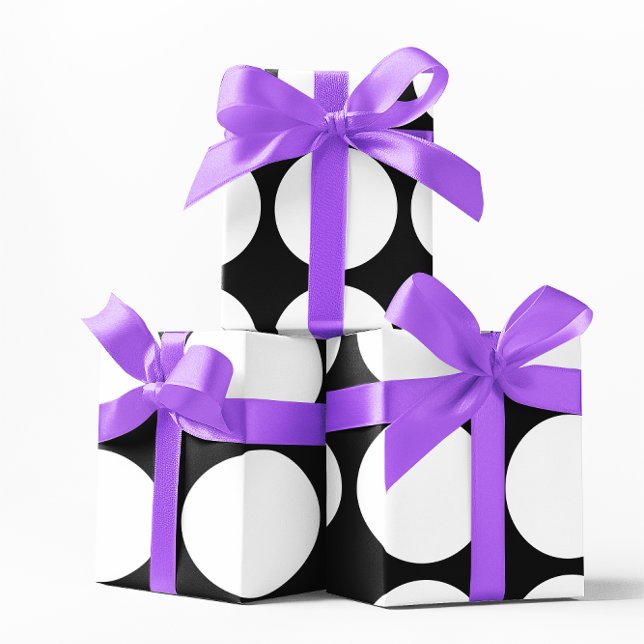 Papel De Regalo Grandes puntos blancos (Big White Dots Wrapping Paper)