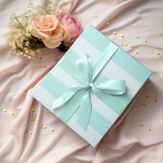 Papel De Regalo Grandes Rayas Horizontales Turquesa Pálido