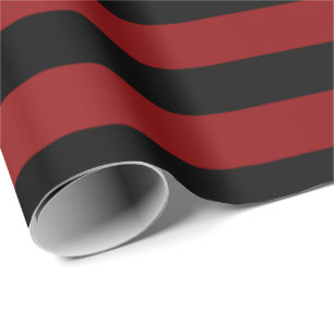 Papel De Regalo Grandes rayas líneas negro rojo borgoña