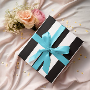 Papel De Regalo Grandes Rayas Verticales Negras y Blancas