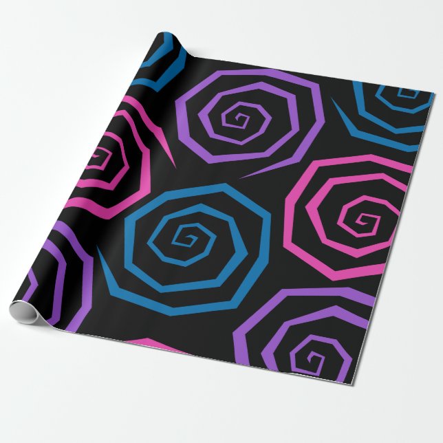 Papel De Regalo Grandes Swirls Funky (Desenrollado)