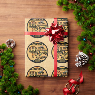 Papel De Regalo Granja de Abejas Melíferas Nombre Personalizado Co