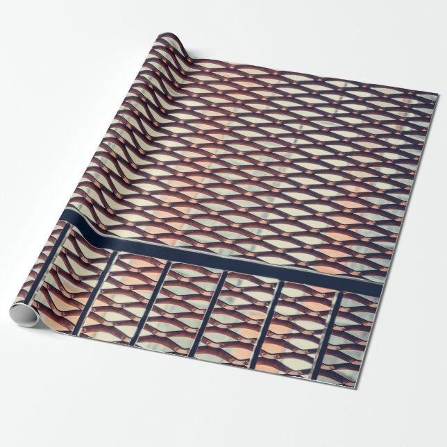 Papel De Regalo Granja de acero gris (Desenrollado)
