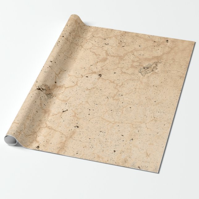 Papel De Regalo Granja de campo antigua beige (Desenrollado)