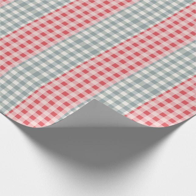 Papel De Regalo Granja de campo de Red & Green Plaid Gingham Simpl (Esquina)