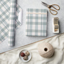 Papel De Regalo Granja de campo Green Plaid Gingham Simple