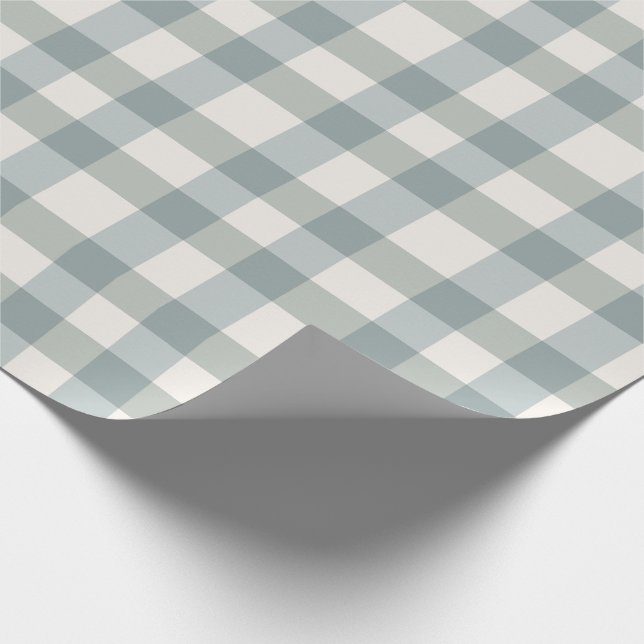 Papel De Regalo Granja de campo Green Plaid Gingham Simple (Esquina)