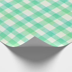 Papel De Regalo Granja de campo Green Plaid Gingham Simple