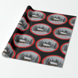 Papel de regalo granja de campo País Nevado de 30"