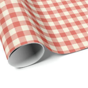 Papel De Regalo Granja de campo Red Plaid Gingham Simple