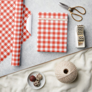 Papel De Regalo Granja de campo roja Gingham Classic