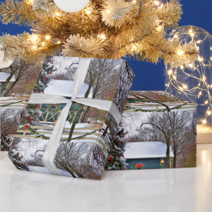 Papel De Regalo Granja de estilo campestre con decoupage de árbol